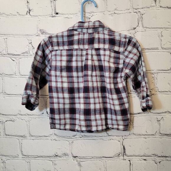 Little Rebels Size 2t Blue Plaid Flannel Casual Button Down Shirt Long Sleeve - Picture 2 of 4